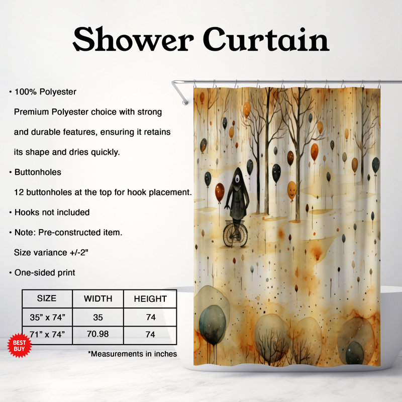 Rideau de douche Sinister Fall - Premium, H 74 po x l 71 po