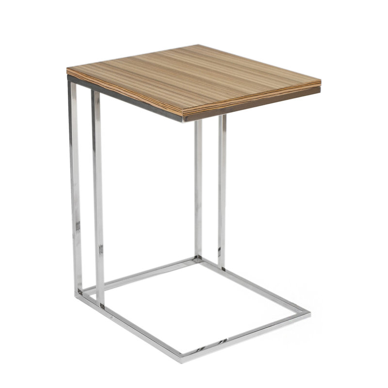 Table de bout Hampshire C, Argent / noyer