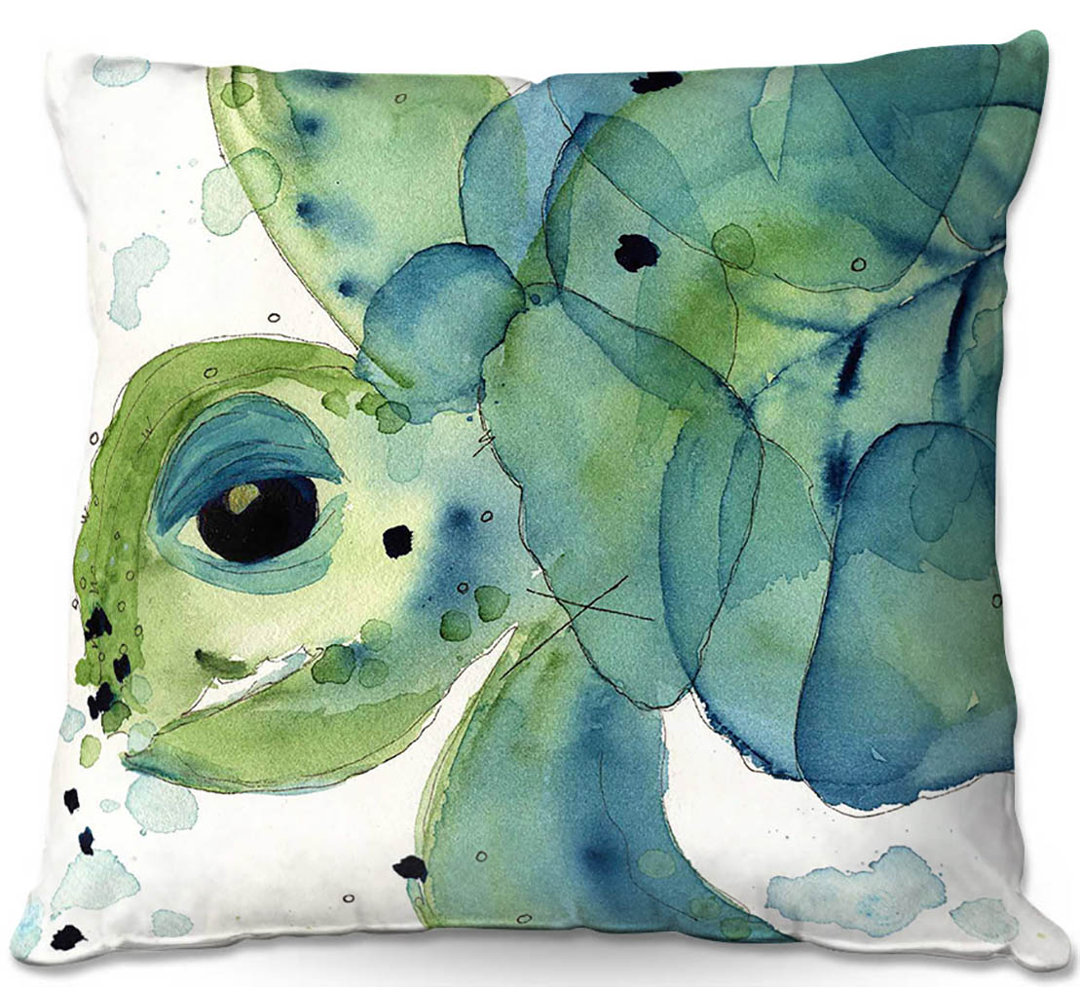 Couch Sea Turtle Square Throw Pillow DiaNoche Designs 