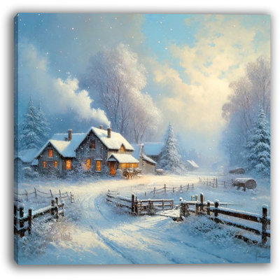 Reproduction d'art sur toile enneigée