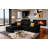 Full Compressed Corduroy Upholstered Sectional With Moveable Ottoman - No Assembly Needed