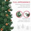 Arbre de Noël au crayon 7,5 pi, aiguilles de pin minces avec branches réalistes, pommes de pin, base en métal