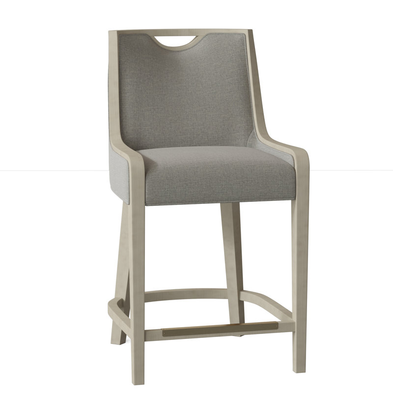 Tabouret de comptoir 26,5 po Anthony, 3162 - 100% polyester argenté, Chêne français