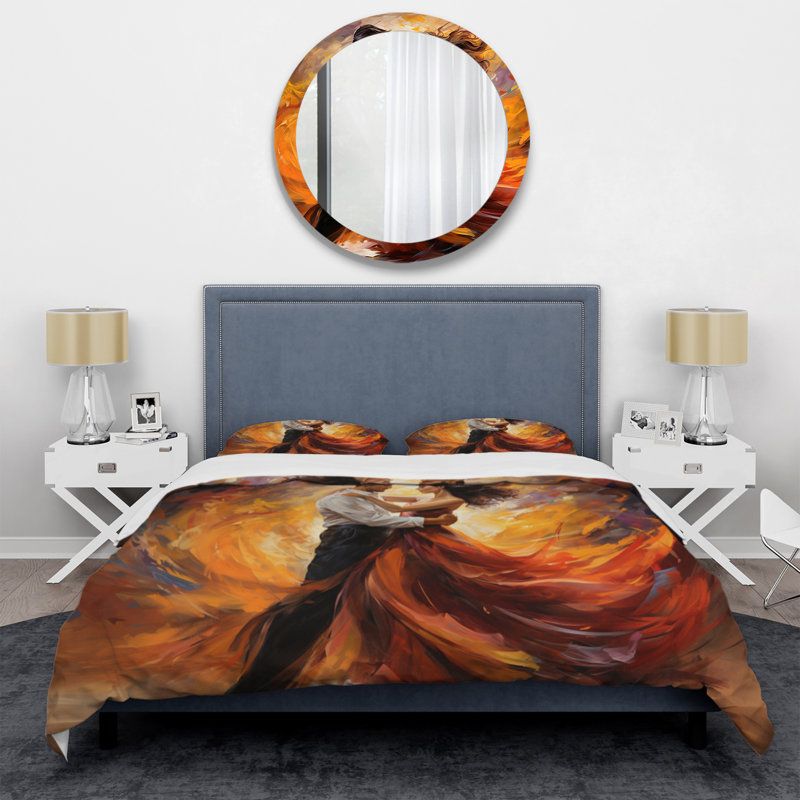 Ensemble de housse de couette en microfibre / polyester Soulful Dancing II, Housse de couette simple + 1 taie décorative stan