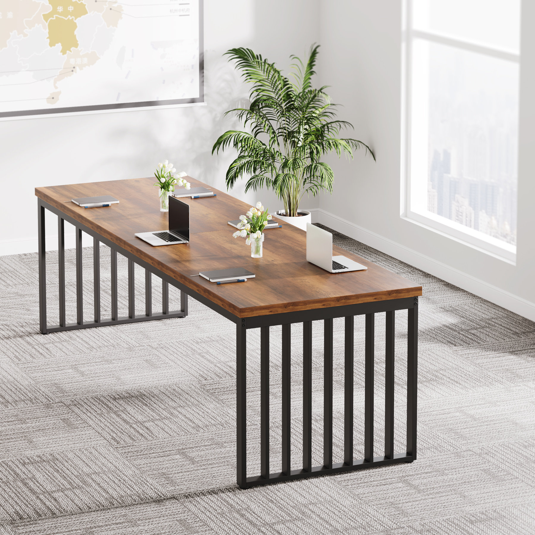 Inbox Zero 78.74 Inch Extra Long Conference Table (Chairs not included ...