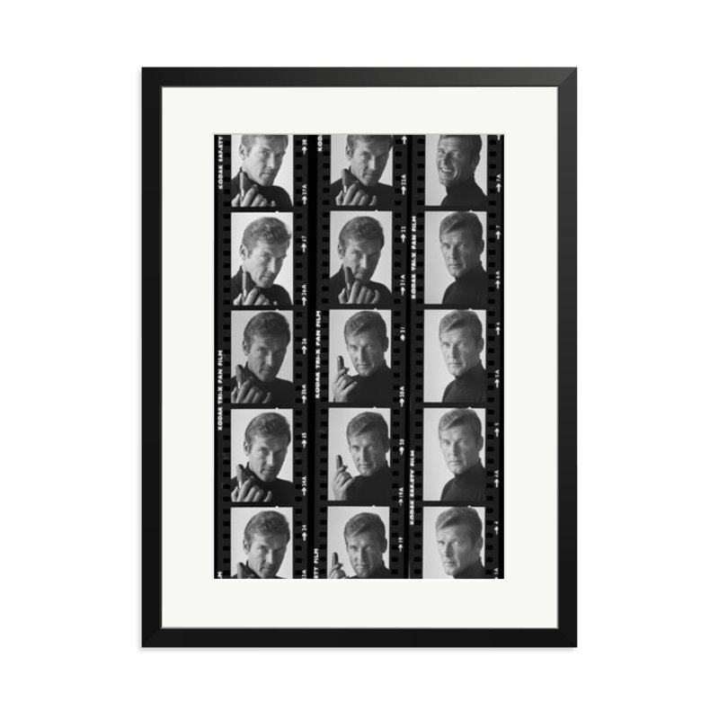 Roger Moore Contact Sheet, Black, 31" H x 23" W