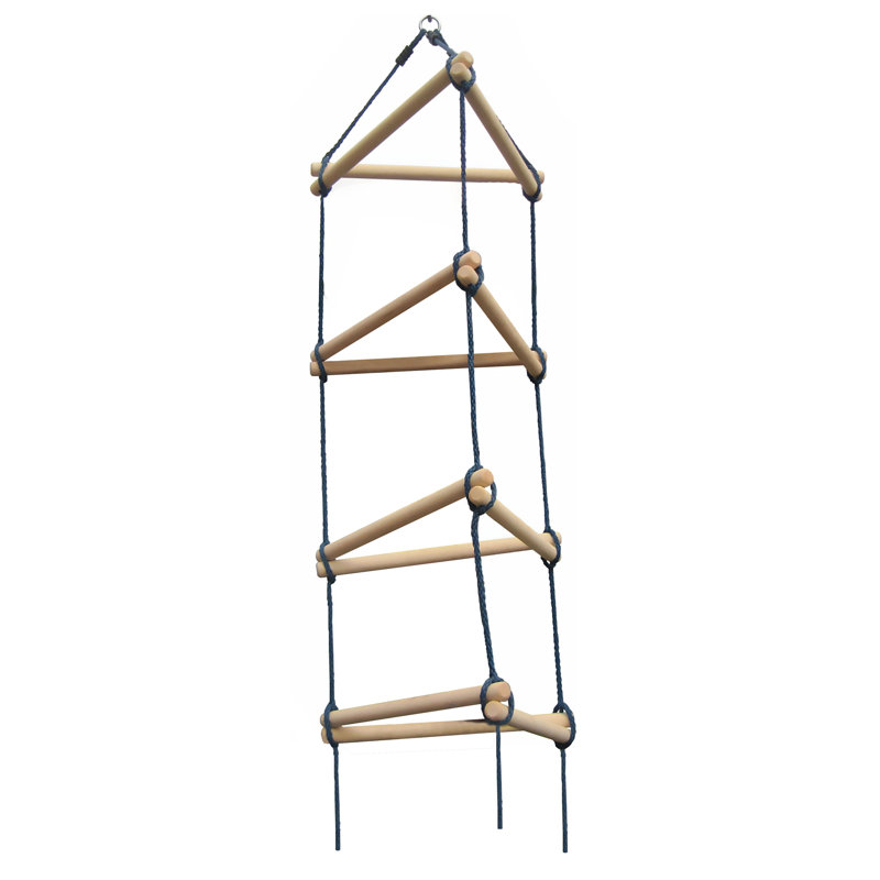 7-Foot Triangle Wood and Rope Climbing Ladder