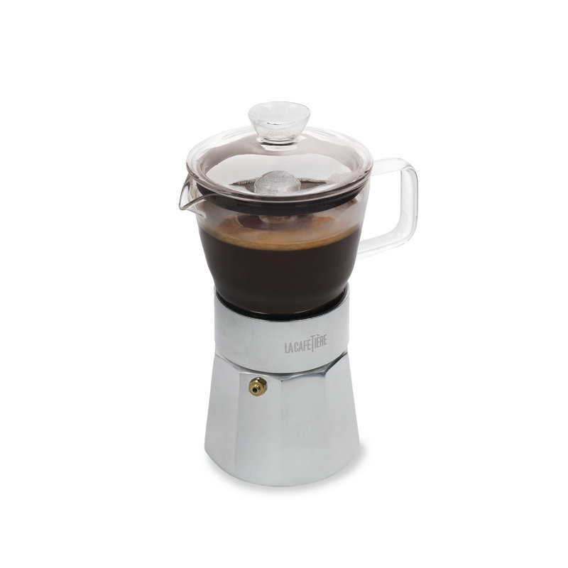 La Cafetière Glass Espresso Maker, Chrome
