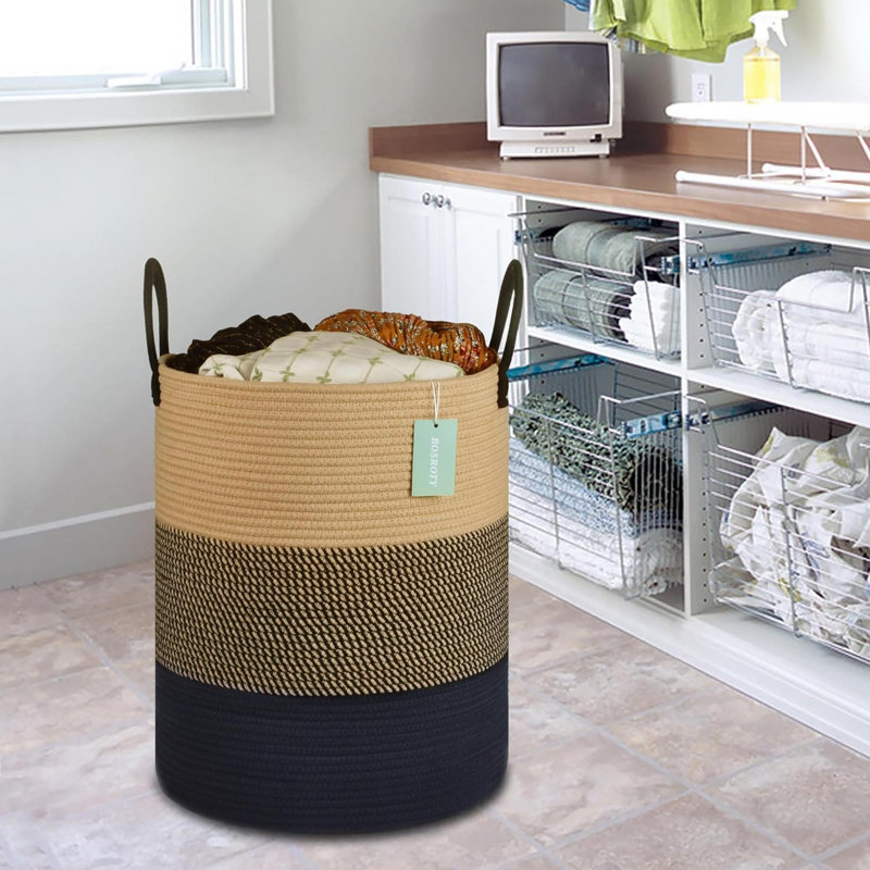 Laundry Basket, Brown/Black