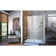 Unidoor 51" W x 72" H Hinged Frameless with ClearMax Glass Treatment Unidoor Shower Door and Fixed Panel