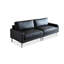 Canapé modulaire noir en cuir véritable-410936523