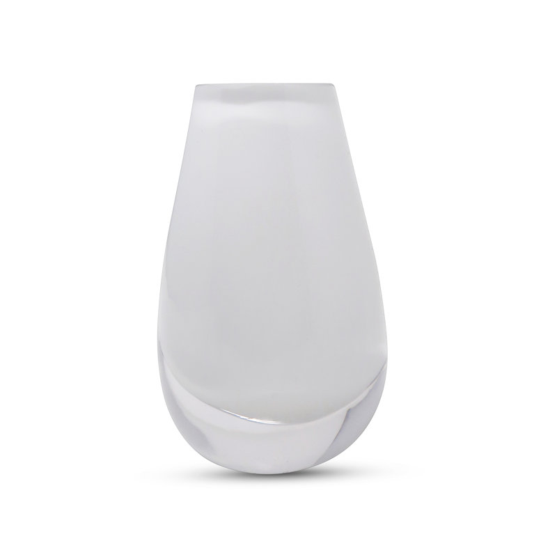 Daniyar Glass Table Vase, 6.5" H x 4.75" W x 2.25" D, White