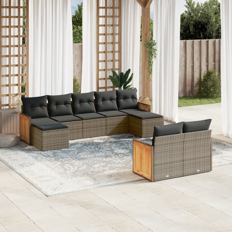 Vidaxl Garden Sofa Set Grey, Dark Grey