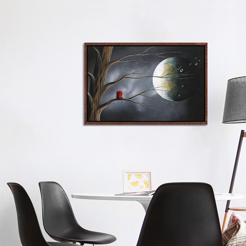 Sometimes He Just Wants To Be Alone by Moonlight Art Parlour - Painting on Canvas, Classic Brown Wood Framed