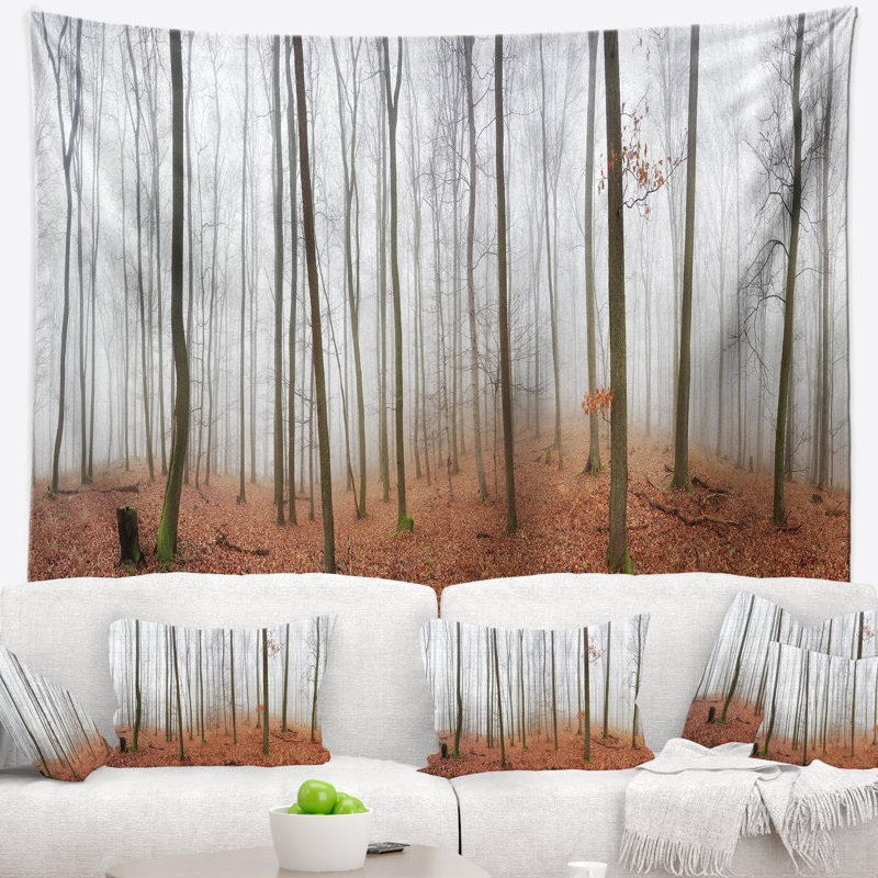 Forêt d'automne avec arbres et tapisserie, H 50 po x l 60 po