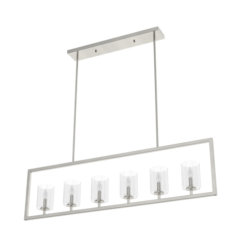 Lustre rectangulaire pour îlot de cuisine à 6 lumières Kerrison
