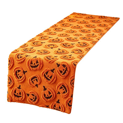Halloween Decor Soft Faux Ghost Halloween Table Runner 13x72 Inch Kitchen Dining Table Decoration For Home Party Decor Embroidered