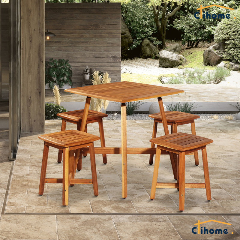 4 - Person Solid Wood Solid Wood Top Dining Set