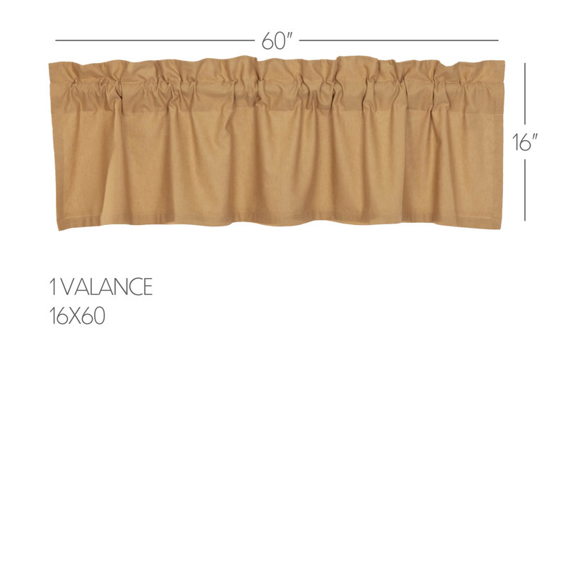 Cantonnière sur mesure en mélange de coton Rucker, l 60 po x L 16 po, Kaki