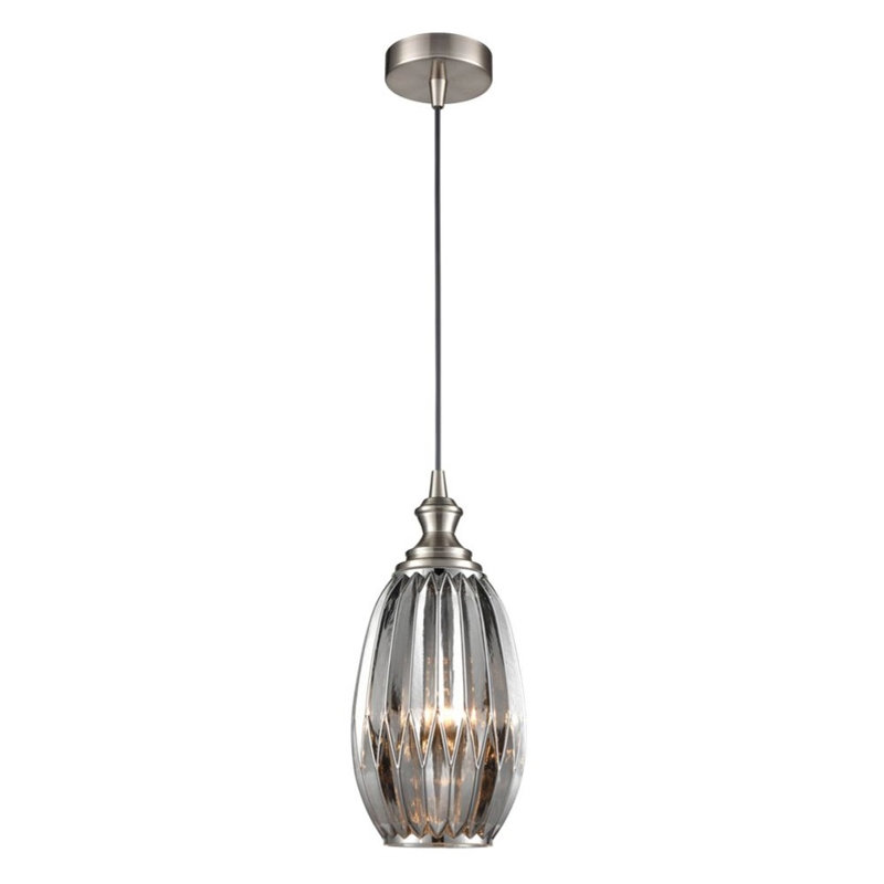 Harvey-Lee 1 - Light Single Pendant, Black/Silver, Smoked Grey