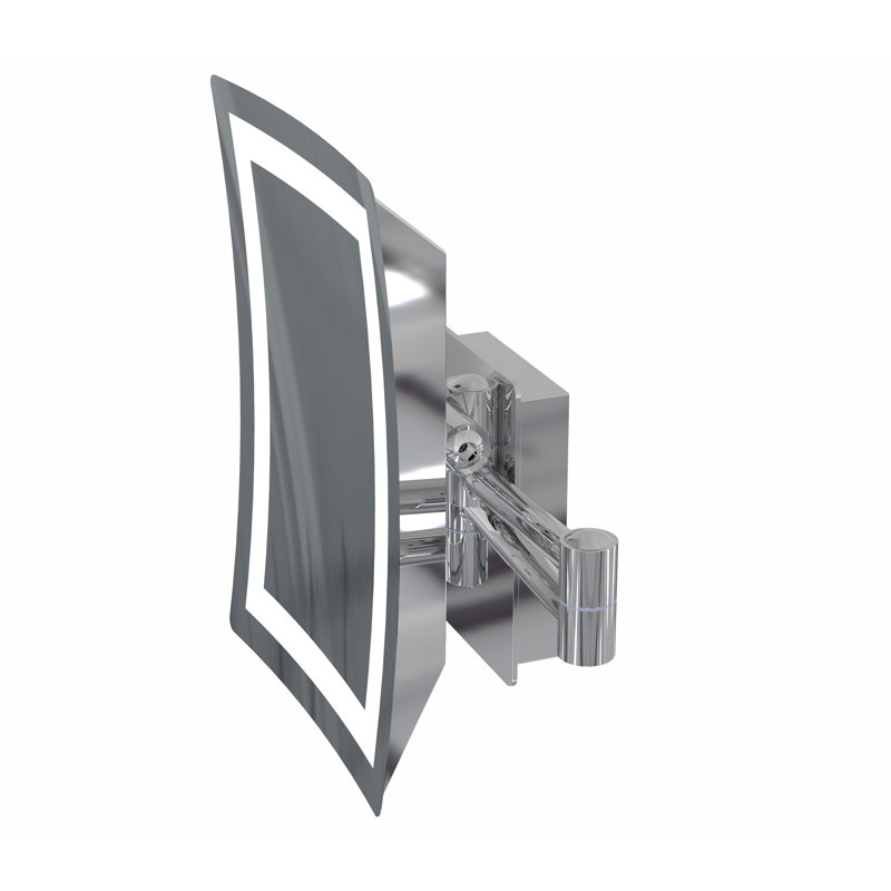 Miroir mural lumineux sans cadre Ekta, Chrome