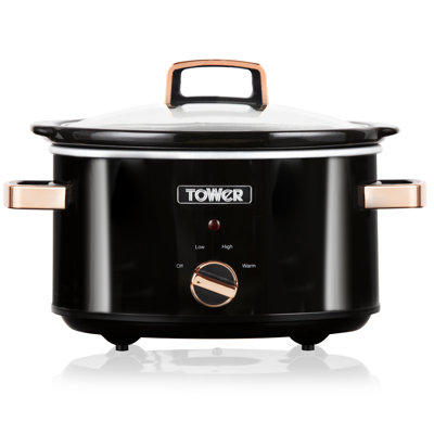 Tower 3.5L Stainless Steel Slow Cooker with 3 Heat Settings and Keep Warm Function, 210W