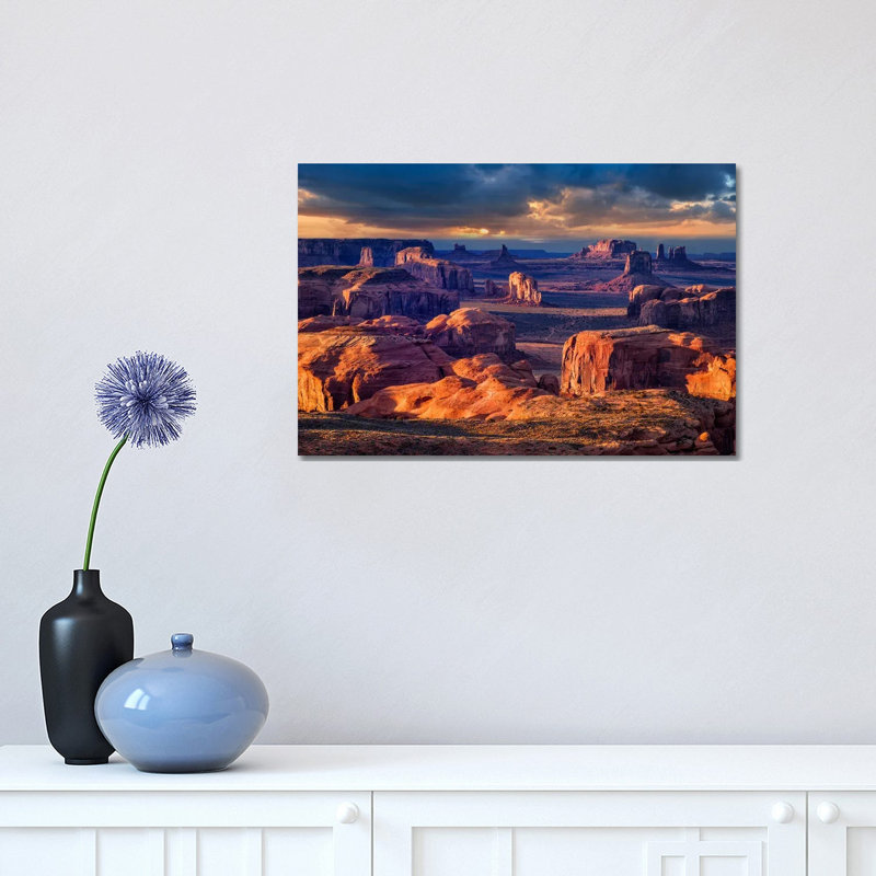 Stormy Hunts Mesa, Monument Valley Arizona 1 Piece Wrapped Canvas Wall Art, 30.48 cm H x 45.72 cm W