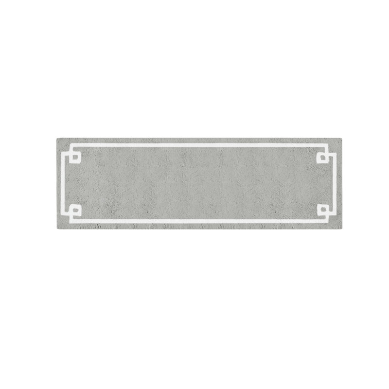 Evan 24" x 72" Grey Cotton Tufted Bath Rug