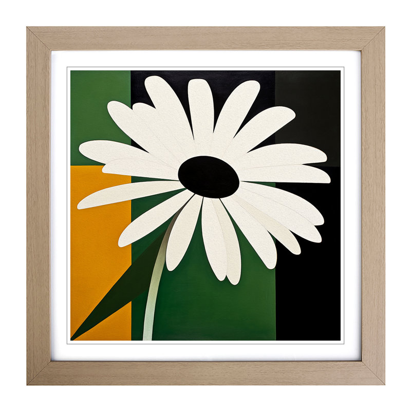 Daisy Suprematism - Framed Print, Oak