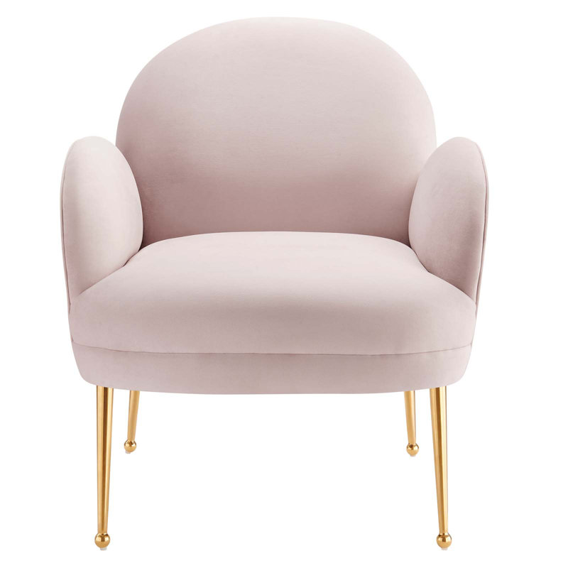 Modway Transcend Performance Velvet Armchair, Pink Velvet