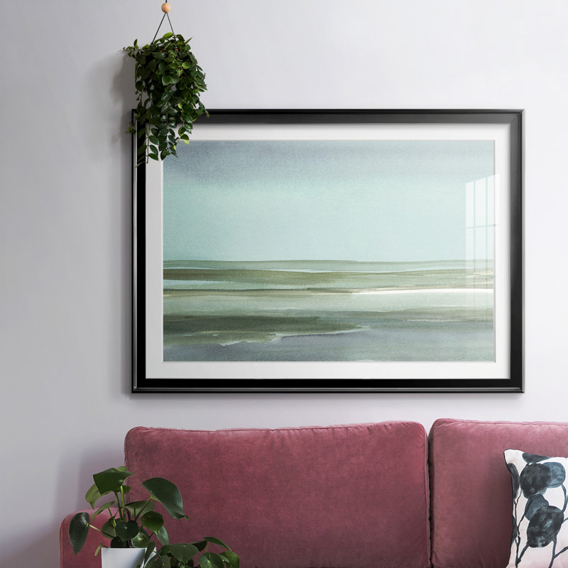 Aqua Reflections I, reproduction d'art encadrée, Noir, H 30 po x l 44 po x P 1,5 po