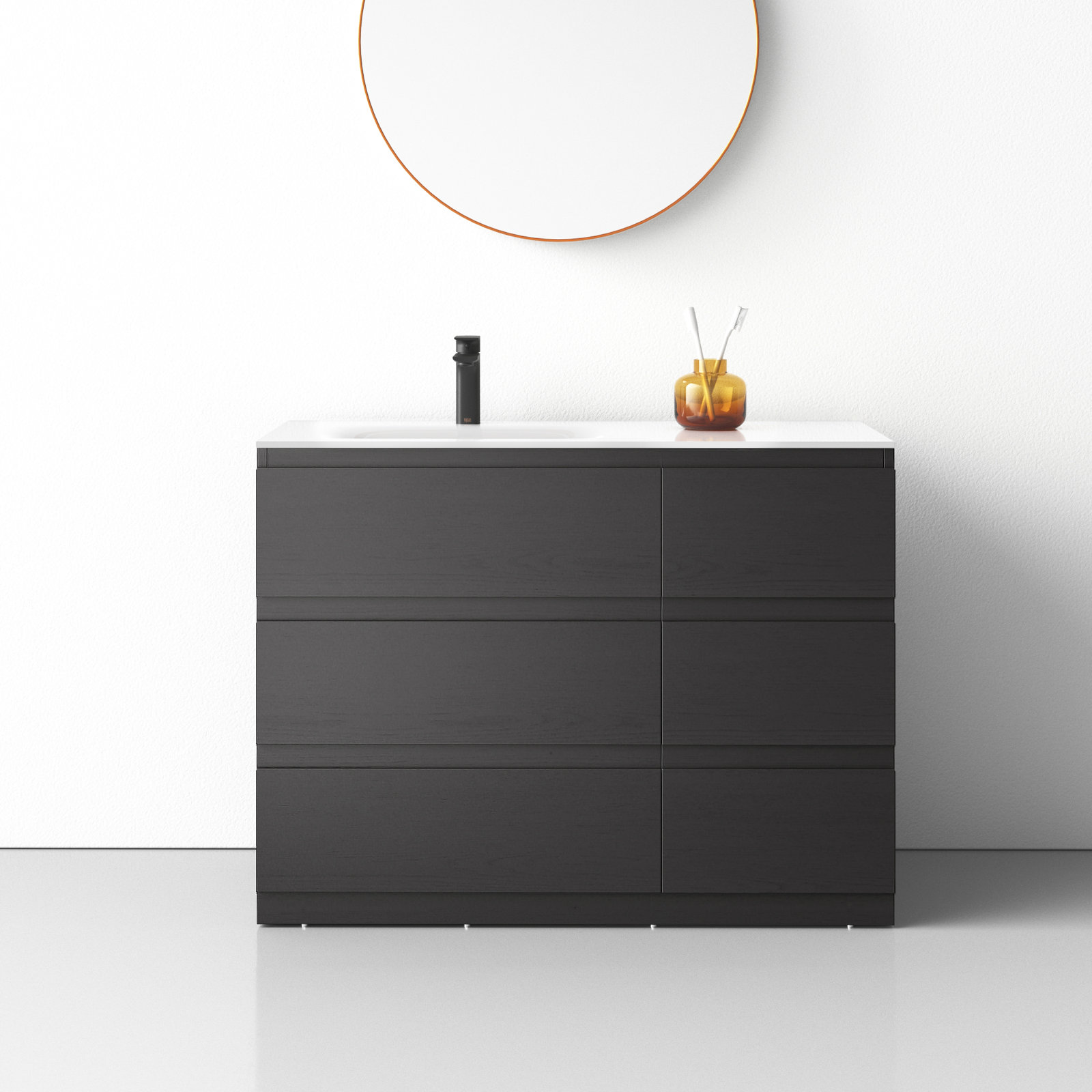 Arla 42'' Single Bathroom Vanity, Charcoal