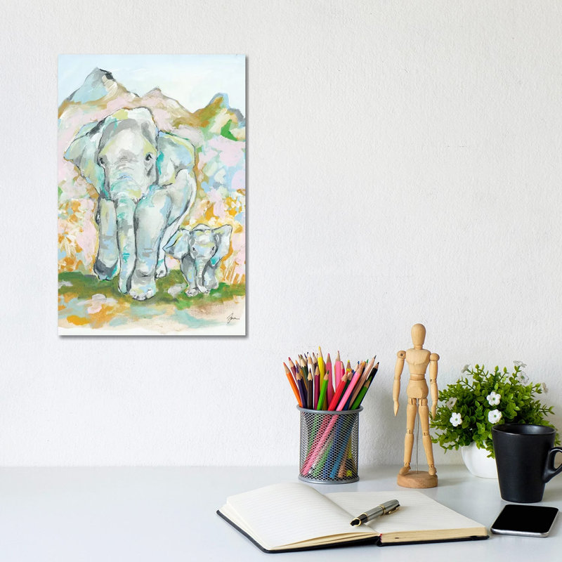 Elephant Summer 1 Piece Wrapped Canvas Painting, 20.32 cm H x 30.48 cm W