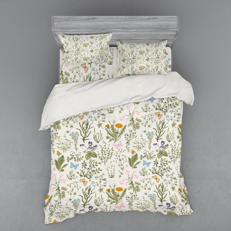 Ensemble de housse pour couette 3 pièces Floral, Housse de couette grand + 3 pièces supplémentair