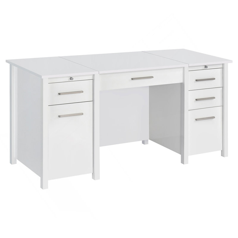 Bureau 4 tiroirs Rayna, Blanc