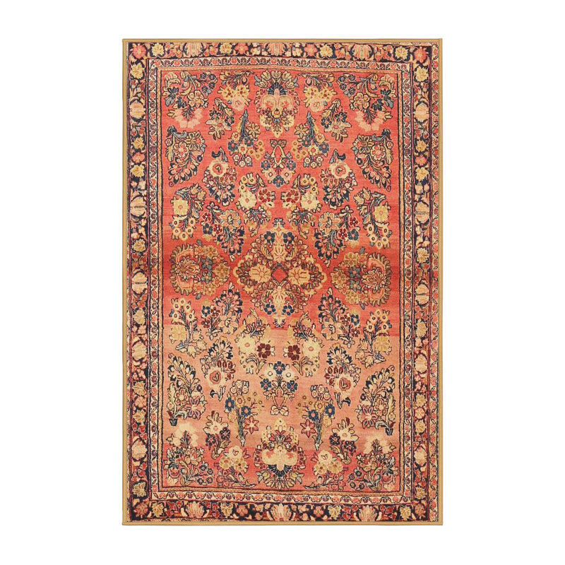 Tapis oriental orange / brun / bleu, Rectangle 4 pi x 6 pi