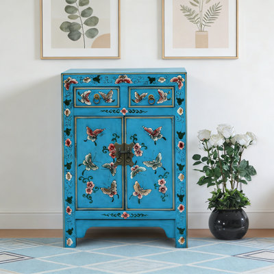 American-style vintage painted accent cabinet