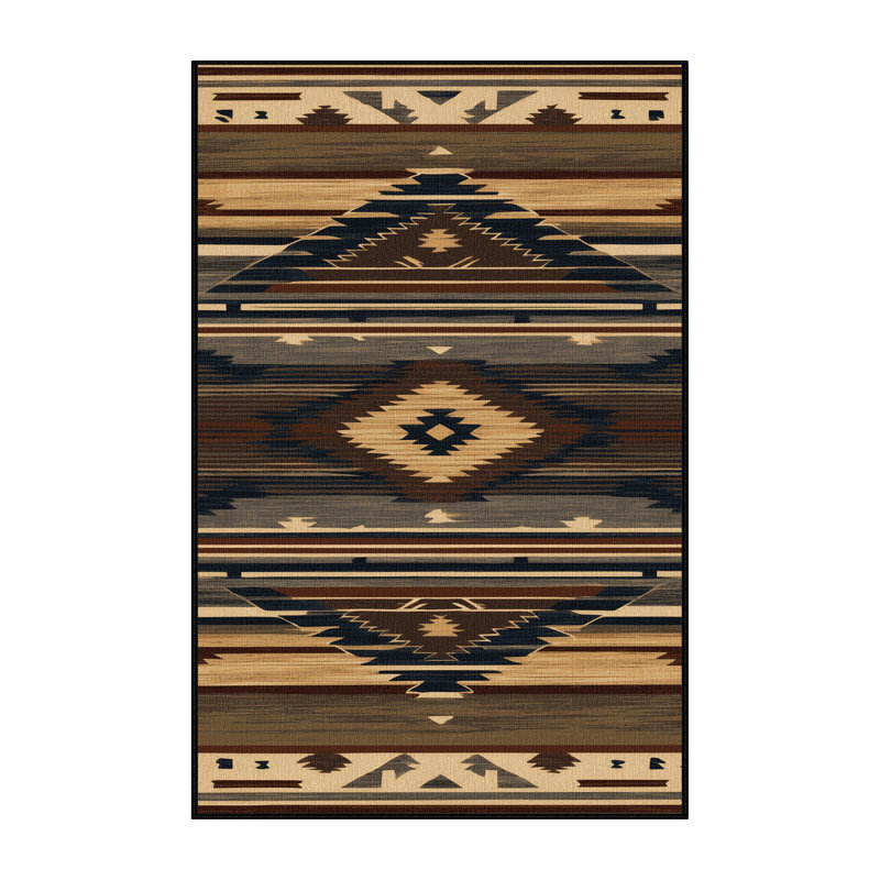 Washable Mesa Lines Southwestern Area Rug, Rectangle 8' x 12'