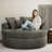 61''W Chenille Large Round Accent Sofa, Modern Sleeper Sofa, No Assembly Required-1913970776