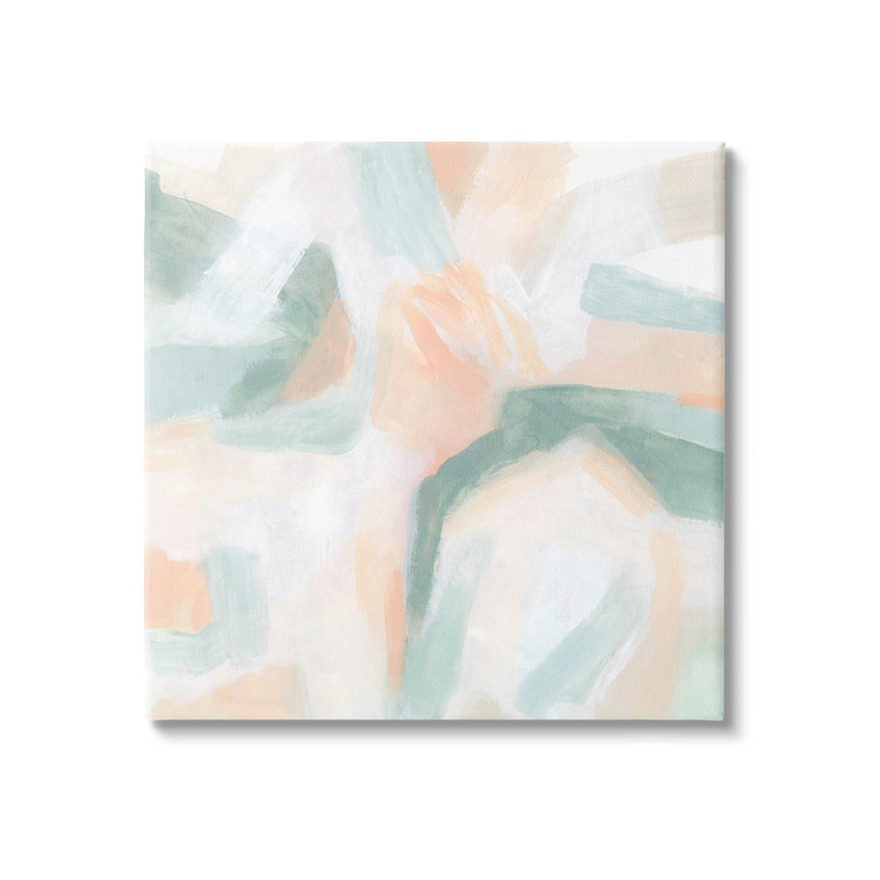 "Soft Pastel Shapes", art mural abstrait par June Erica Vess, L 36 po x H 36 po