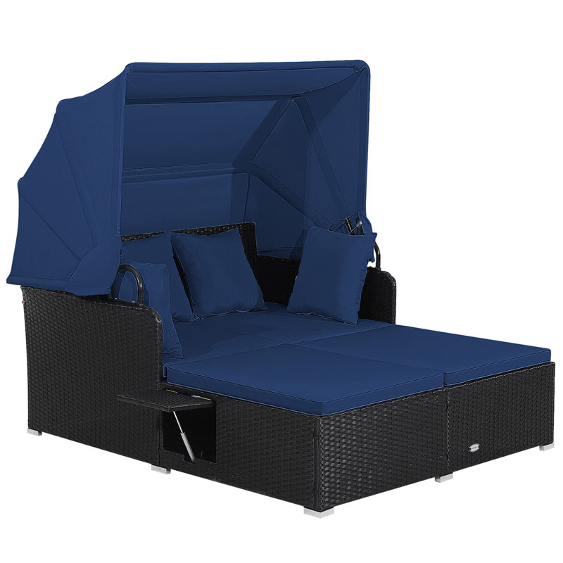 Double chaise longue inclinable avec coussins 60,5 po Devrim