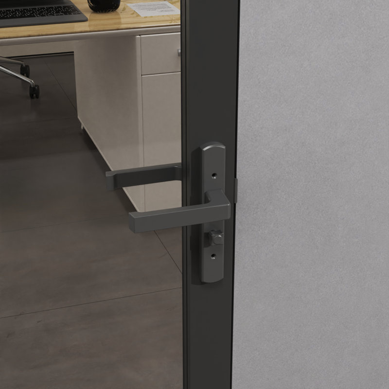 Porte intérieure vitrée Full-Lite 30" × 80", cadre en aluminium noir mat, porte à charnières pour garde-manger, 30"×80"