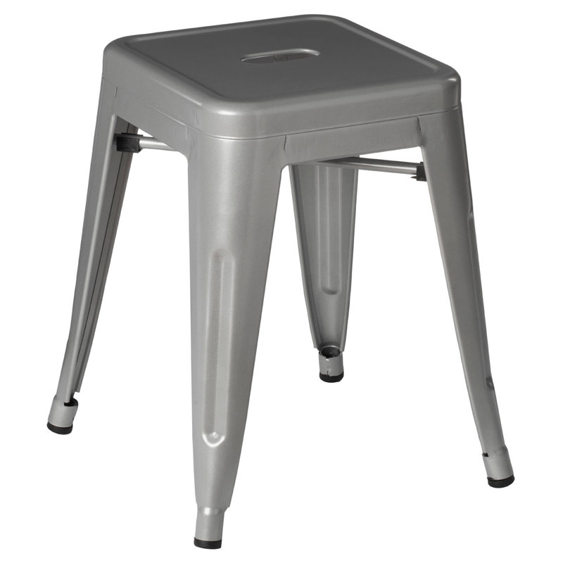 Cubic Counter Stool with Metal Frame, Grey