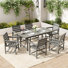 6-Person Outdoor HDPE Dining Table and Chair Set