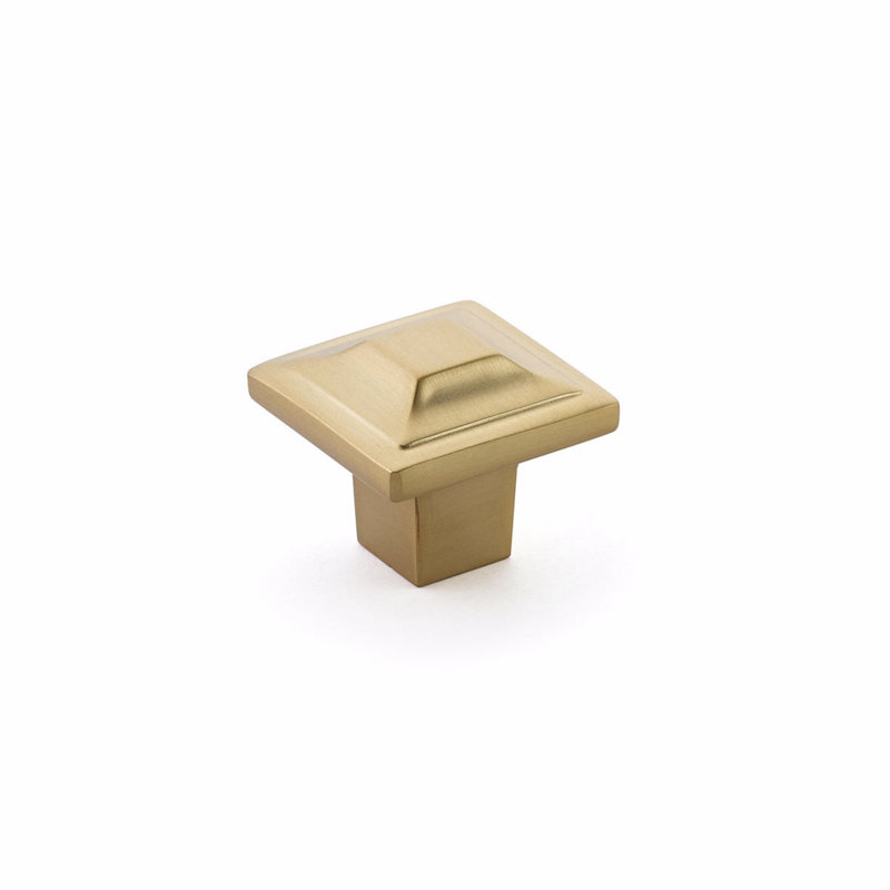 Menlo Square Knob, Signature Satin Brass