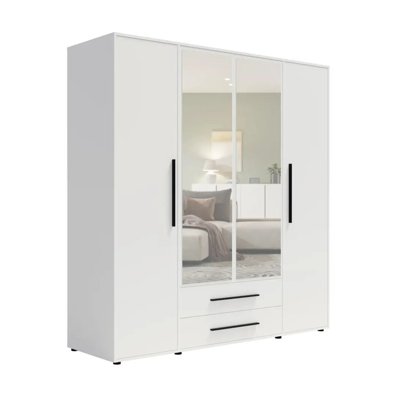 Sunde Manufactured Wood Wardrobe, White