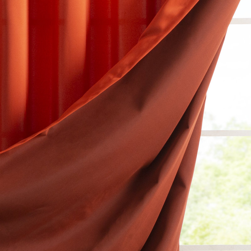 Polyester Room Darkening Noise Reducing Sliding Panel, Tangerine