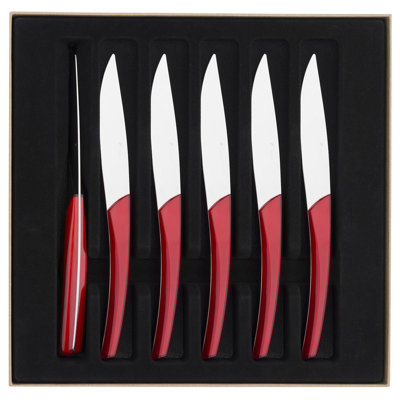DEGRENNE Paris Quartz Miroir Rouge Stainless Steel Flatware Set - Service for 6