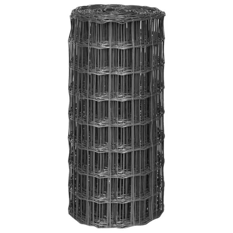 Black-green Metal Wire/Mesh Fence, 100cm H x 2500cm W, Grey