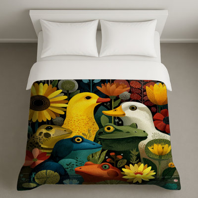 Housses de couette Frogs Ducks Flowers
